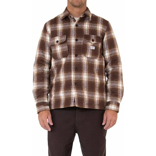 Deus Ex Machina Marcus Check Shirt Brown Plaid M