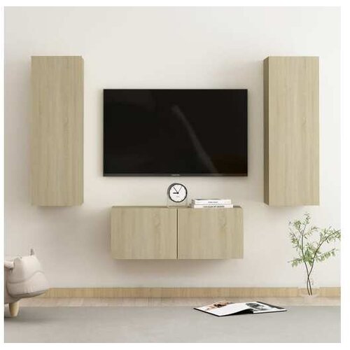  3-dijelni set TV ormarića boja hrasta sonome od iverice Cijene