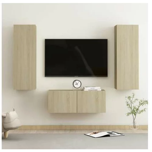  Komplet TV omaric 3-delni sonoma hrast iverna plošča