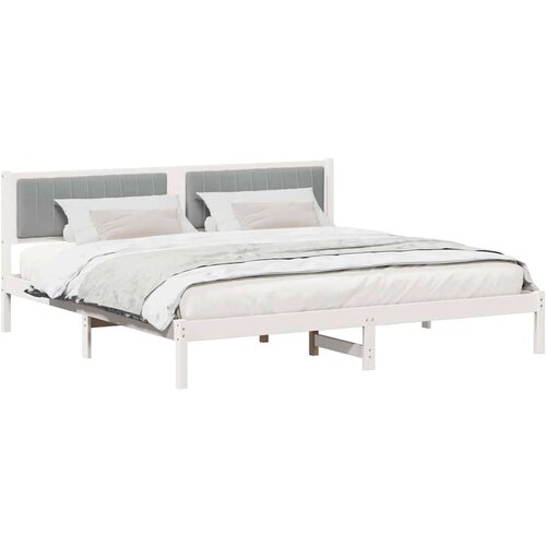  Okvir za krevet Svijetlo siva 200 x 200 cm tkanina Slike