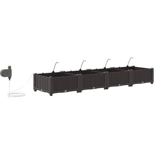  Vrtna saksija 4 pcs Smeđa 160 x 40 x 22 cm Plastika Slike