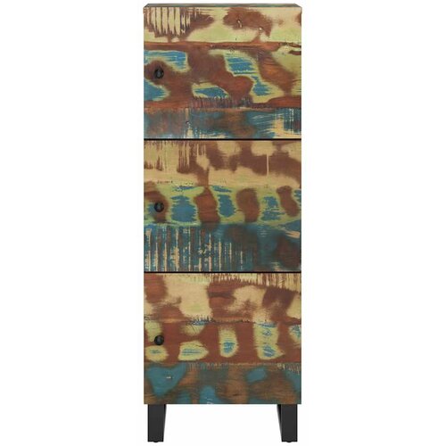  Visoka komoda s 3 vrata 40x33x110 cm obnovljeno drvo i željezo Slike