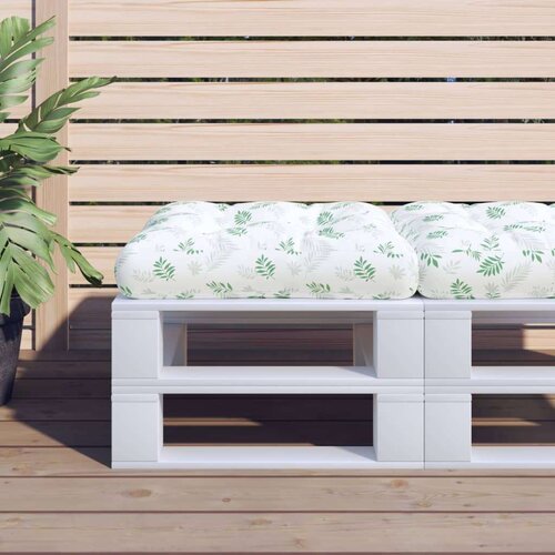 VidaXL Jastuk za palete s uzorkom li&amp;scaron;ća 50 x 50 x 12 cm od tkanine Slike