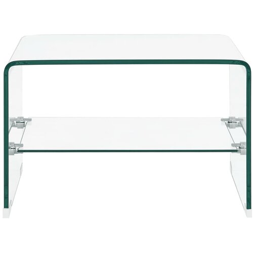 Maison Chic Klubska mizica - kavna mizica - Nizka mizica prozorna 50x45x33 cm kaljeno steklo, (21753674) Slike
