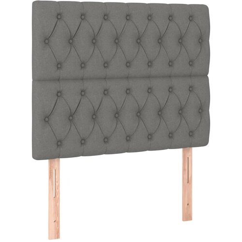  Krevet s oprugama i madracem tamnosivi 90x200 cm od tkanine Slike