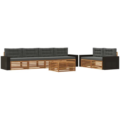 vidaXL Zunanja garnitura za sedenje 7 pcs Naravna in antracitna, (5000280613) Cene