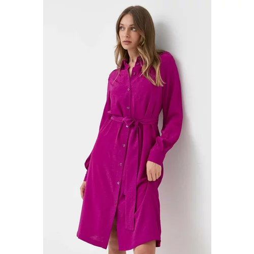 Pinko Haljina s dodatkom svile boja: ljubičasta, mini, ravna