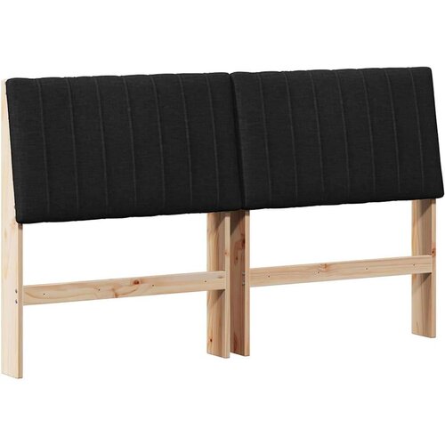 VidaXL tapecirani uzglavlje crna 160 cm čvrsto borovo drvo Slike