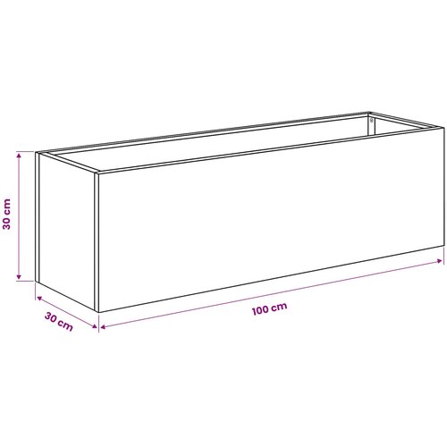  Vrtna saksija Crna 80 x 30 x 30 cm Čelična vrata Slike
