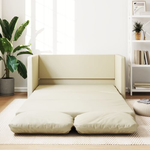vidaXL talni raztegljiv kavč 2 v 1 krem 112x174x55 cm umetno usnje Cene