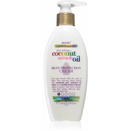 OGX Coconut Miracle Oil termo zaščitna krema za gladitev neobvladljivih las 177 ml