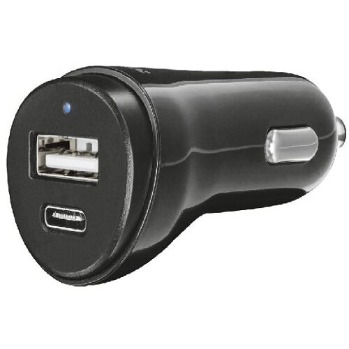 Trust adapter brzi auto punjač USB-C&USB za telefone i tablete/crna Slike