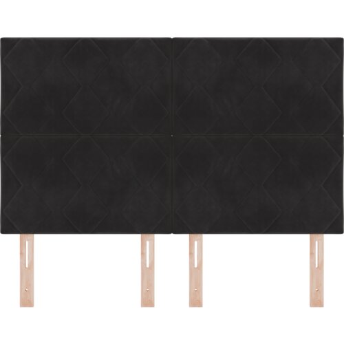  LED uzglavlje dizajn dijamant blokova crno 144 cm bar&amp;scaron;un Slike