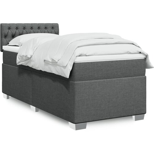 vidaXL Box spring postelja z vzmetnico temno siva 80x200 cm blago Cene