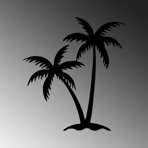 Wallity Zidna dekoracija Palm 2-436, 63x70 cm, 1.5 mm, Crna Slike