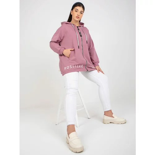 Fashion Hunters Dusty pink plus size zip up hoodie