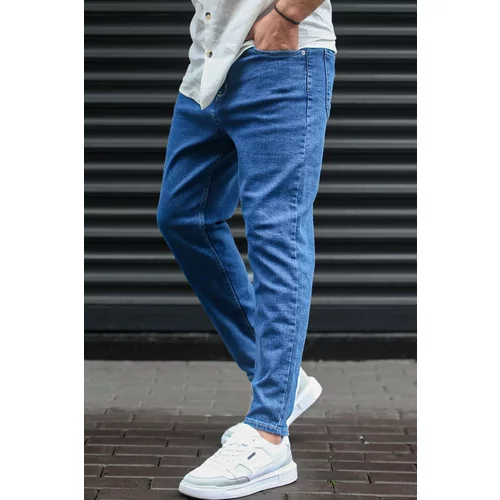 Madmext Navy Blue Standard Fit Men's Jeans 6375