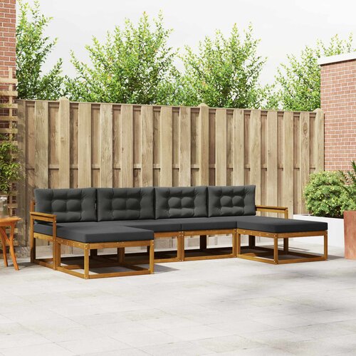  Set vanjskih sofa 6 kom. Prirodna i antracit Smeđa 329 x 162,5 x 73 cm Cene