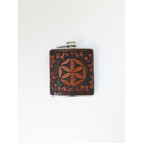 ROD Pljoska Perunika, Ručno gravirana, Kožna, 210ml Cene