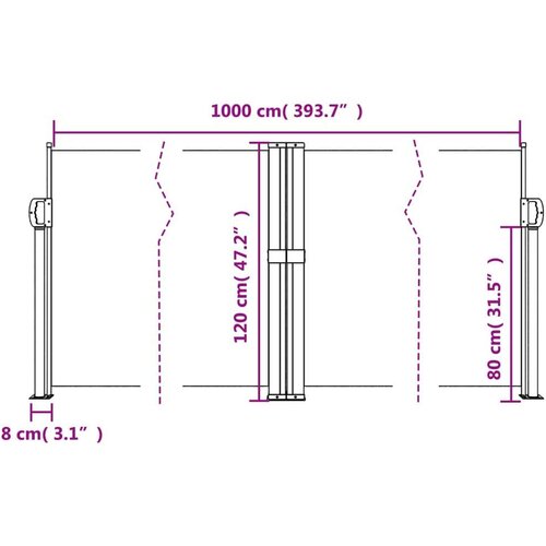  Uvlačiva bočna tenda 120 x 1000 cm terakota Slike