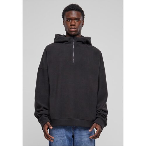 Urban Classics Men&amp;#039;s Oversized Half Zip Hoody Black Fleece Sweatshirt Slike
