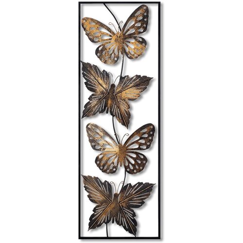 Wallity Kovinska stenska dekoracija 100x35 cm Butterfly - Wallity Cene