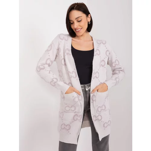 Fashion Hunters Light purple patterned cardigan with pockets