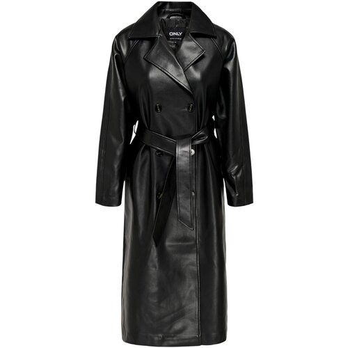 Only ONLBINA FAUX LEATHER TRENCHCOAT CC OTW 15349543 Crna Slike