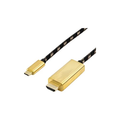 Roline USB-C&reg; / HDMI adapterski kabel USB-C&reg; vtič\, HDMI-A vtič 1.00 m črna/zlata 11.04.5844 USB-C&reg;-Display kabel, (20417803) Cene