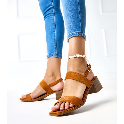  Golden block heel sandals Yakota Cene