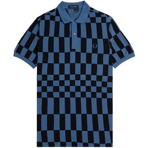 Fred Perry Majice & Polo majice Fp Chequerboard Print Fp Shirt Modra Cene