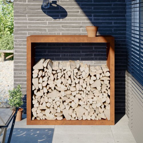 vidaXL Stojalo za drva 100x40x100 cm korten jeklo Cene
