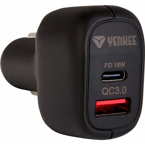 Yenkee YAC 2042 1xUSB, 1xC-tip QC3.0 auto punjač Slike