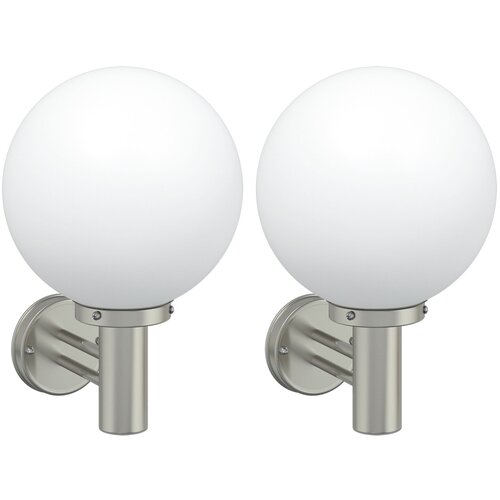 VidaXL Vanjske zidne lampe 2 kom Srebrni nehrđajući čelik IP44 Slike