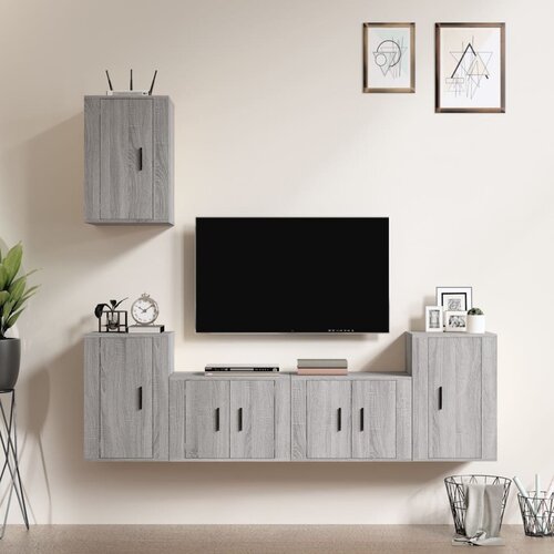 vidaXL 5-dijelni set TV ormarića sivog sonome konstruirano drvo Cijene