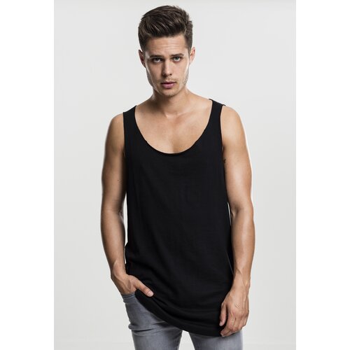 Urban Classics Loose Tank with long shape and open edge black Cene