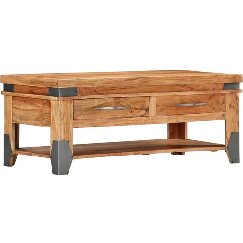 vidaXL klubska mizica 110x52x45 cm trden akacijev les Cene