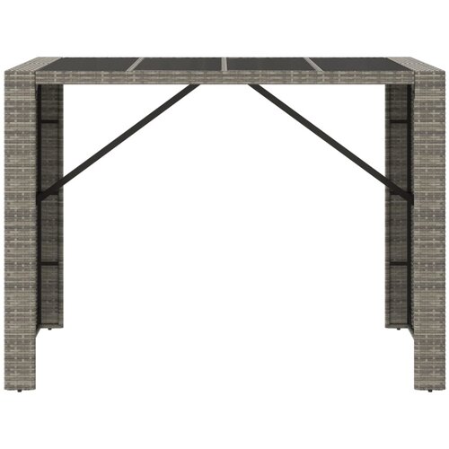  Barski stol sa staklenom pločom sivi 145x80x110 cm poliratan Slike