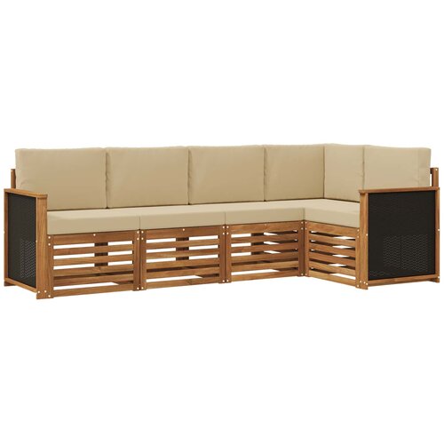 vidaXL Kotna sedežna garnitura z blazino 4 pcs Naravna, (5000283556) Cene