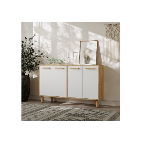 Hanah home Hanah Kućna konzola Venecija, 120x73,6x29,6 cm, Bijeli hrast Cene