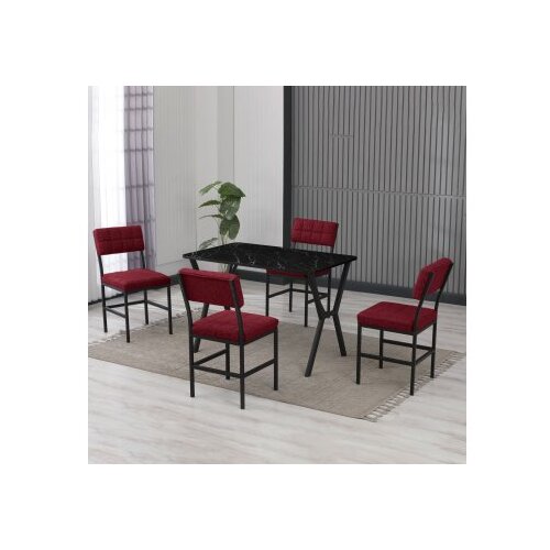 Hanah home Set Trpezarijski sto i 4 stolice Dubai Burgundy Black Cene