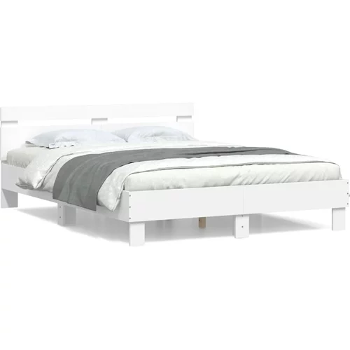  Okvir za krevet s uzglavljem bijeli 140x200cm konstruirano drvo