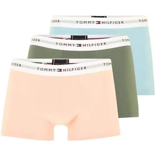 Tommy Hilfiger Underwear Boksarice 'Essential' svetlo modra / zelena / breskev