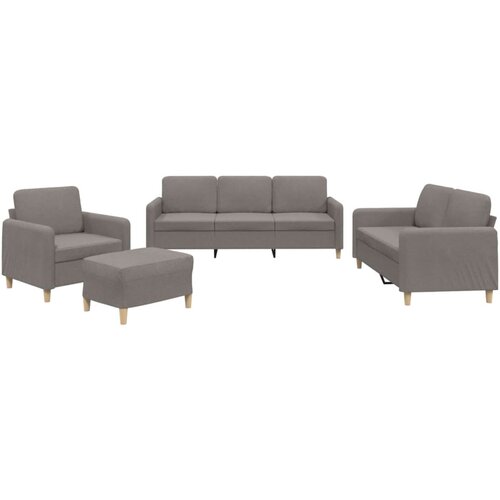 vidaXL 4-dijelni set sofa s jastucima smeđesivi od tkanine Cijene