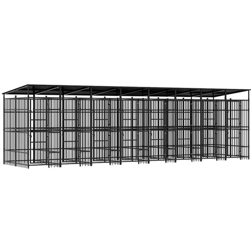 vidaXL Vanjski kavez za pse s krovom čelični 14,75 m² Cene