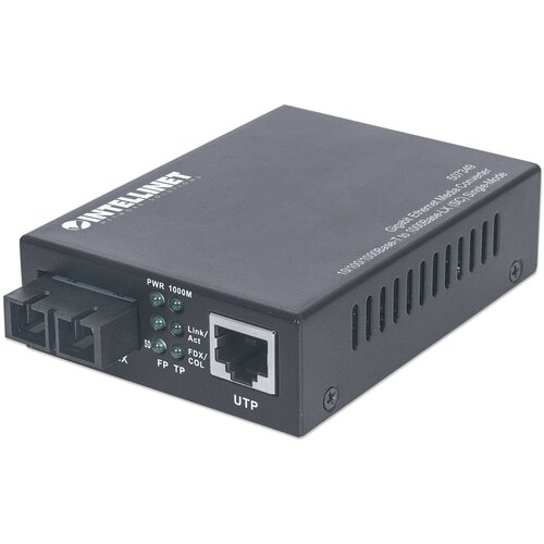 Intellinet Gigabit Ethernet Single Mode Media Converter, 10 /100 /1000Base-T to 1000Base-Lx (SC) Single-Mode, 20km (Euro 2-pin plug) Cijene