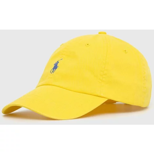 Polo Ralph Lauren Bombažna bejzbolska kapa rumena barva