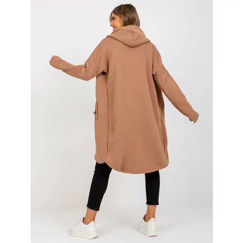 Fashion Hunters Basic light brown sweatshirt Tina RUE PARIS with pockets