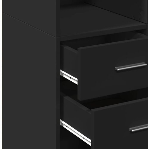  Visoka komoda crna 70 x 42,5 x 185 cm od konstruiranog drva Slike