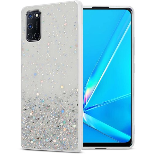 Cadorabo Ohi&scaron;je, združljivo z Oppo A92 in prozorna z ble&scaron;čicami - Za&scaron;čitni ovitek iz prožnega silikona TPU s svetlečimi ble&scaron;čicami, (20860218) Cene